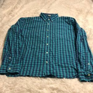 J Crew Factory purple & aqua checked shirt XL